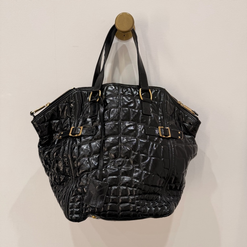 Authentic Yves Saint Laurent Downtown Crocodile Embossed Patent Leather Tote - Picture 2 of 8